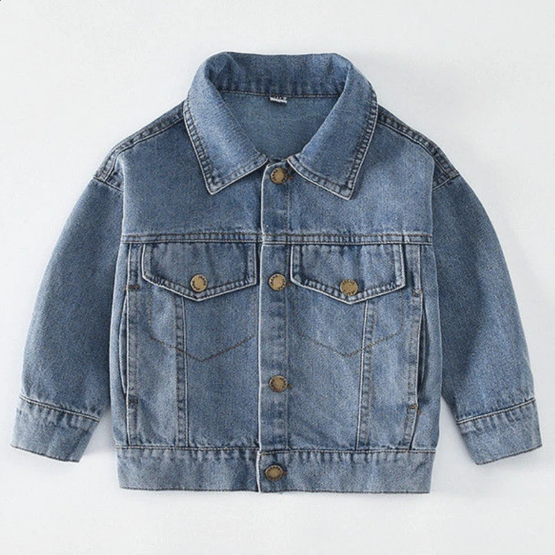 Winter Kids Fleece Denim Jacket Boys Thick Outerwear 0-7Y Young Children Casual Clothes Autumn Girl Long Sleeve Solid Coats 241223