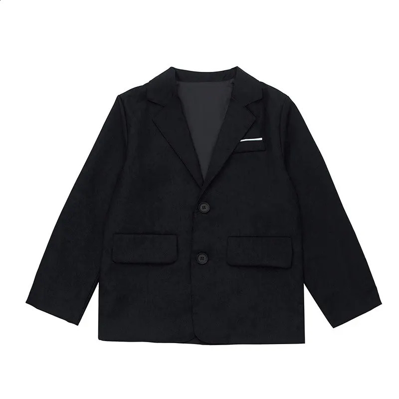 Teen Boys Blazer Jacket for Kids School Host Autumn England Style Suit Blazers Piano Performance Coat Kids Black Navy Costumes 241223