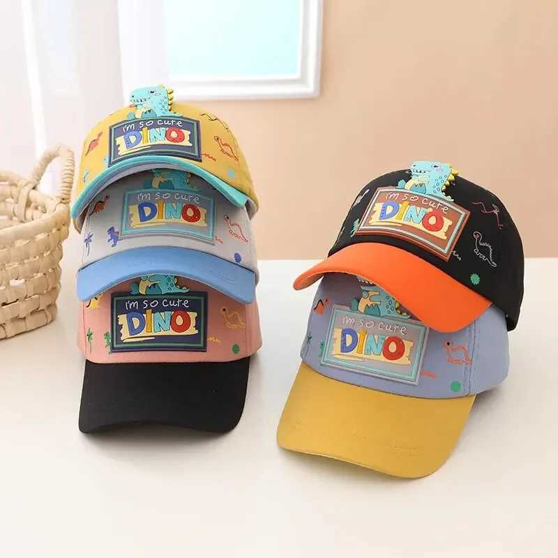 Caps Hats Cute cartoon dinosaur baby hat for boys and girls childrens baseball cap adjustable outdoor sun hat H241223