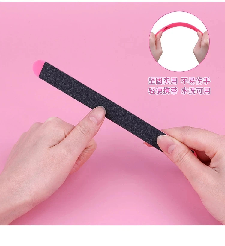 1pc STALEKS EXPERT 20 Pink Silicone Double-sided Nail File Pedicure Manicure Nail Polishing Strips Used With Sandpaper 241223