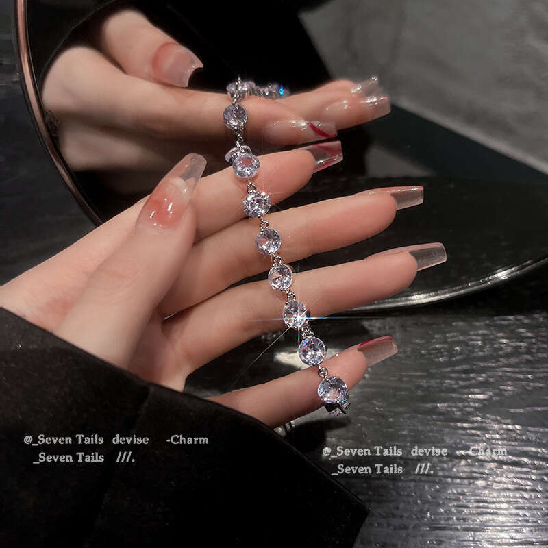 2025 Exquisite Fashion New Sweet Pink Bracelet with Zircon Inlaid Light Luxury Fashion Versatile Best Friend Bracelet Gold Plate Agate Diamond Designe