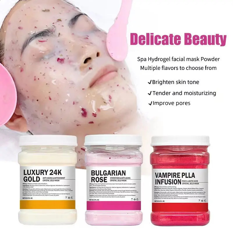 650g Enzyme Crystal Facial Mask Powder Carrot Soft Mask Powder Moisturizing Rose Petal Jelly Mask Mud Face Care Drop 241223