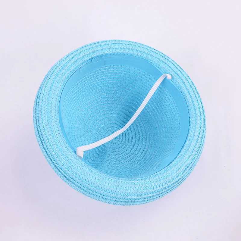 Caps Hats Fashionable and cute girl boy straw hat headwear summer childrens bucket baby sun hat cute ears pure cotton beach hat H241223