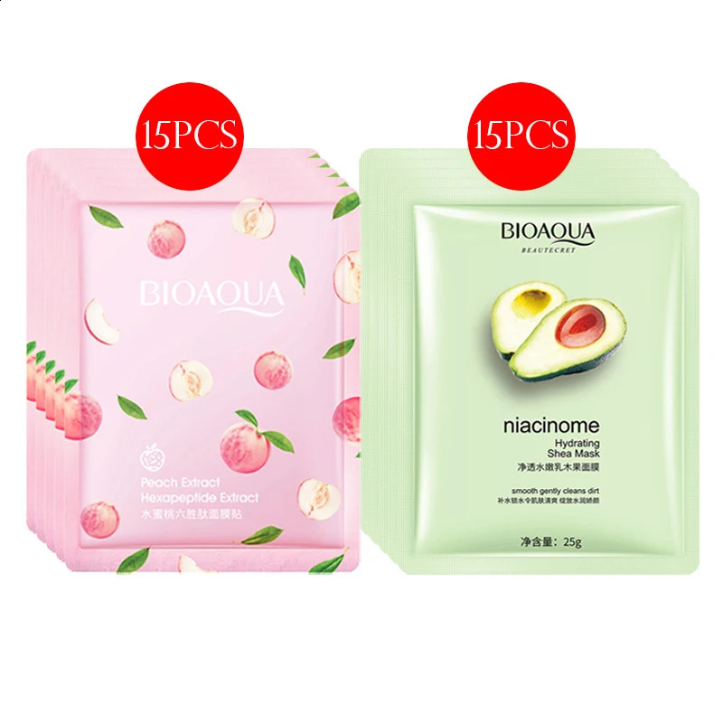 30pcs BIOAQUA skincare Face Masks Women Face skin care Sheet Mask Moisturizing Anti- Hydrating Snail Korean Facial Mask 241223