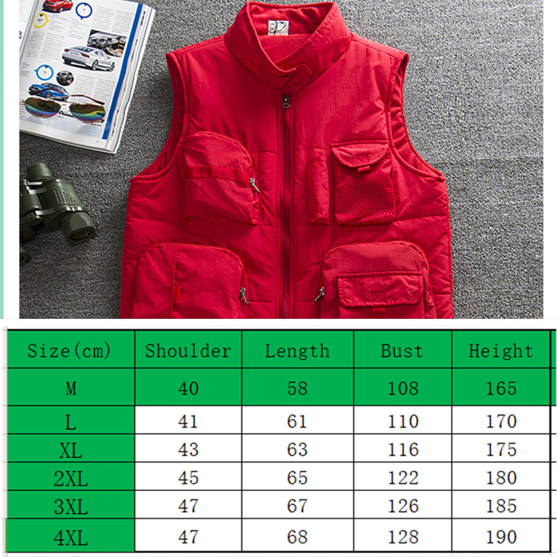 Autumn Men's Military Tactical Vest Outdoorstravel Fishing Climbing Sport Photography Multi-pocket Cotton Women's Warm Waistcoat