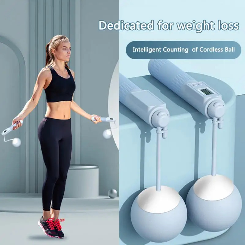 Professional weight bearing wireless skipping rope fitness equipment intelligent counting steel wire cordless skipping rope 241220