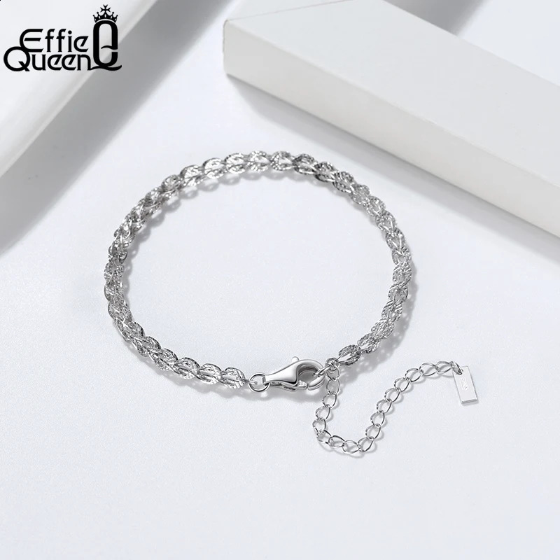 EFFIE QUEEN Fashionable 3.5mm Phoenix Tail Chain Bracelet 925 Sterling Silver Women Wearing Bracelets Jewelry Gift SB112 241214