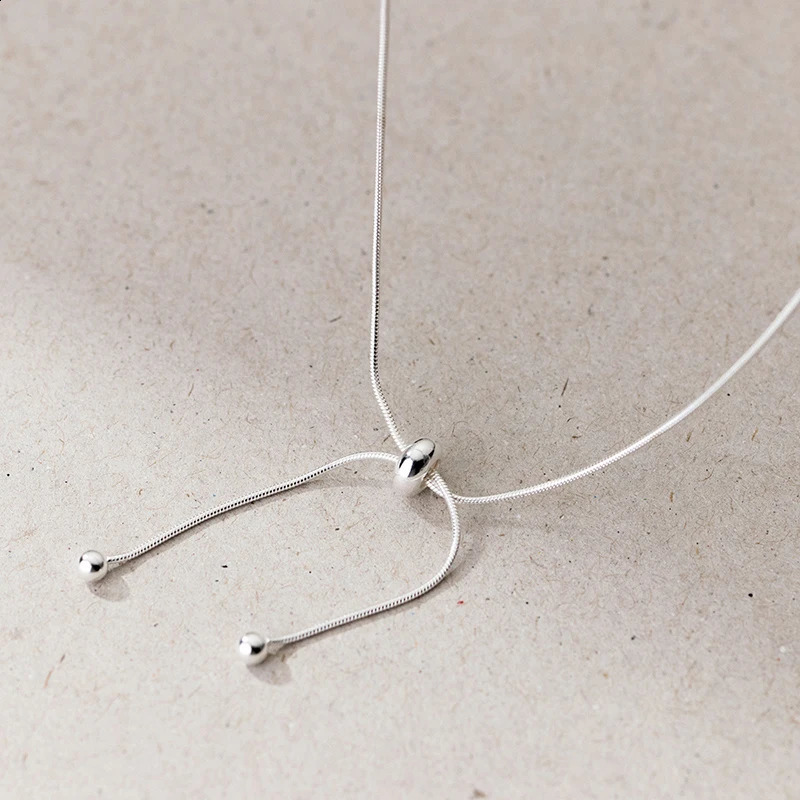 WOOZU 925 Sterling Silver Necklace for Girl Fashion Small Beads Elegant and lovely Necklace Gift for Friend 241220