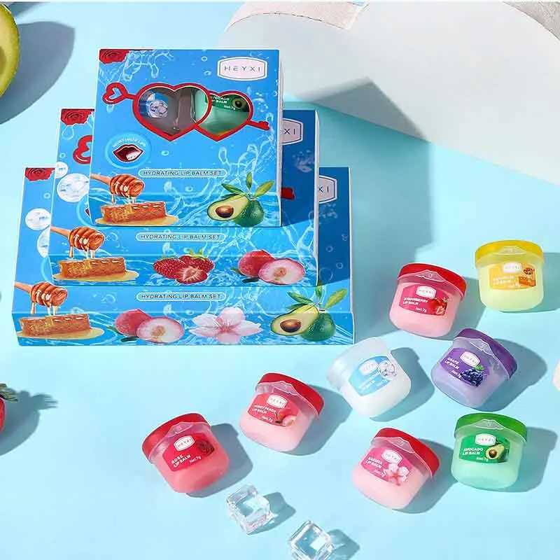 4/6/8pcs/box Fruits Lip Balm Sets Moisturizing Lipstick Makeup Base Moisturizer Lip Balm Anti-Cracking Lips Skin Care KitXJ241223