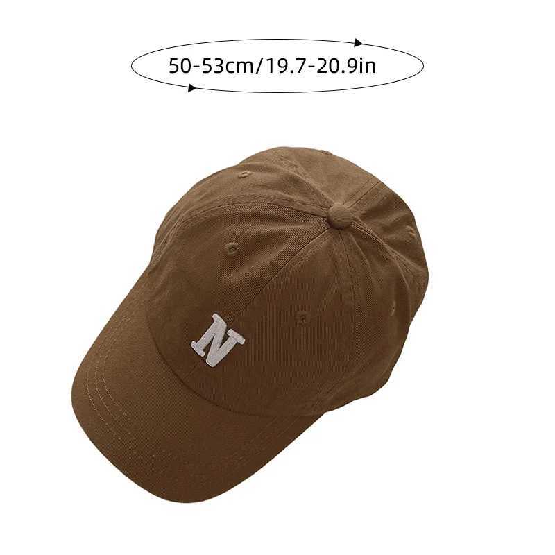 Caps Hats N-letter embroidered childrens baseball cap for boys and girls spring and summer soft cotton adjustable foot cap childrens outdoor leisure s
