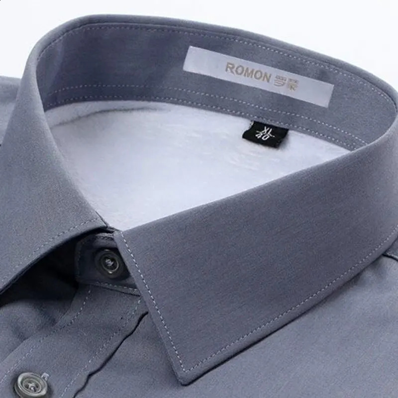Mens autumn and winter elastic solid color long sleeve shirt free ironing wrinkle-proof business casual fashion slim fit 241223