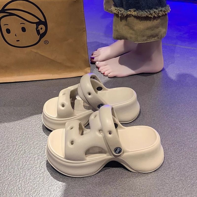 Hot Free shipping for womens designer slippers black white khaki rose red Fashionable and versatile height increasing travel slippers