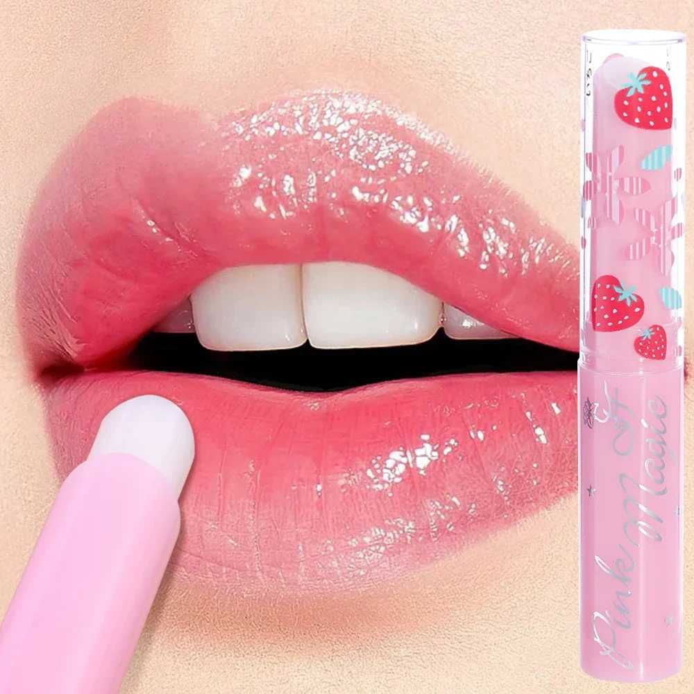 Natural Pink lipstick Temperature Change Color Strawberry lipstick Lasting Moisturizing Anti drying Reduces Lipliner Lip GlossW241223