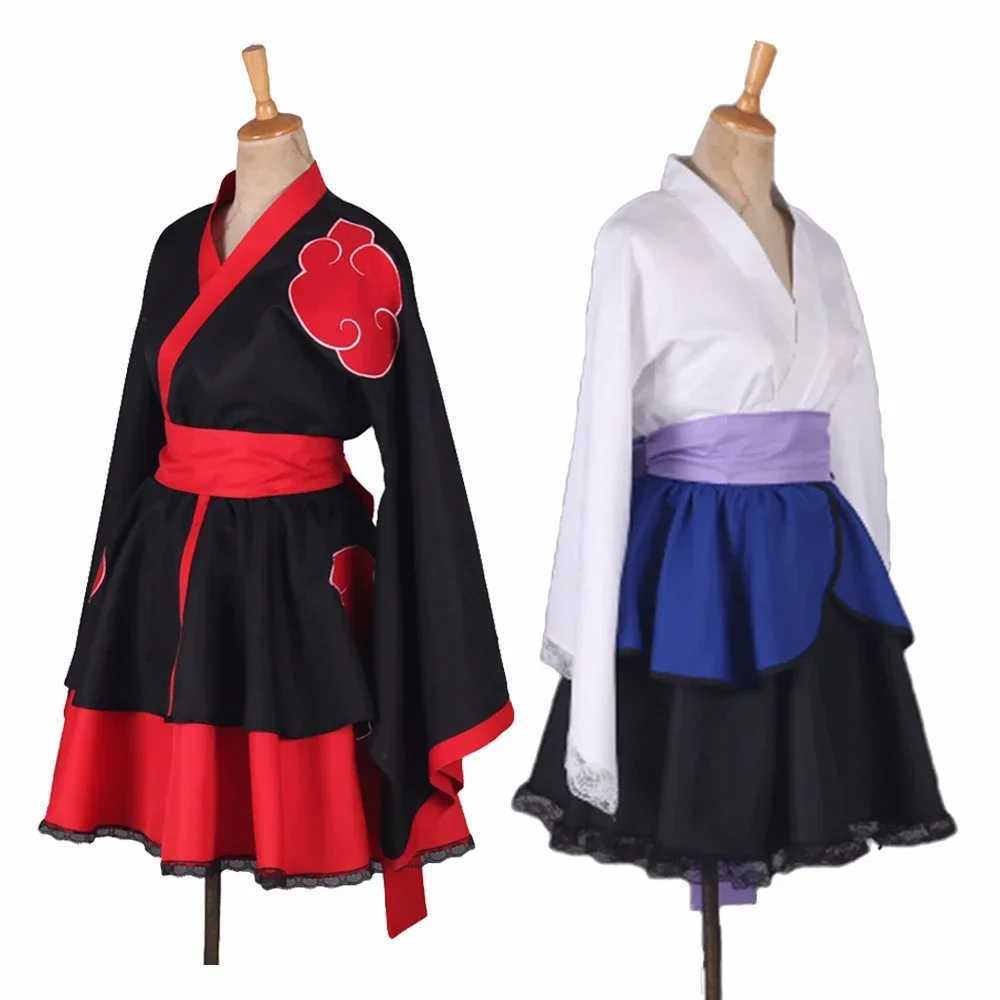 Anime Costumes 6 Stijlen Anime Lolita Jurk Vrouwen Cosplay Koum Akatsuki Kimono Meid Jurk Uchiha Sasuke Lolita Kleding Pak S2412237