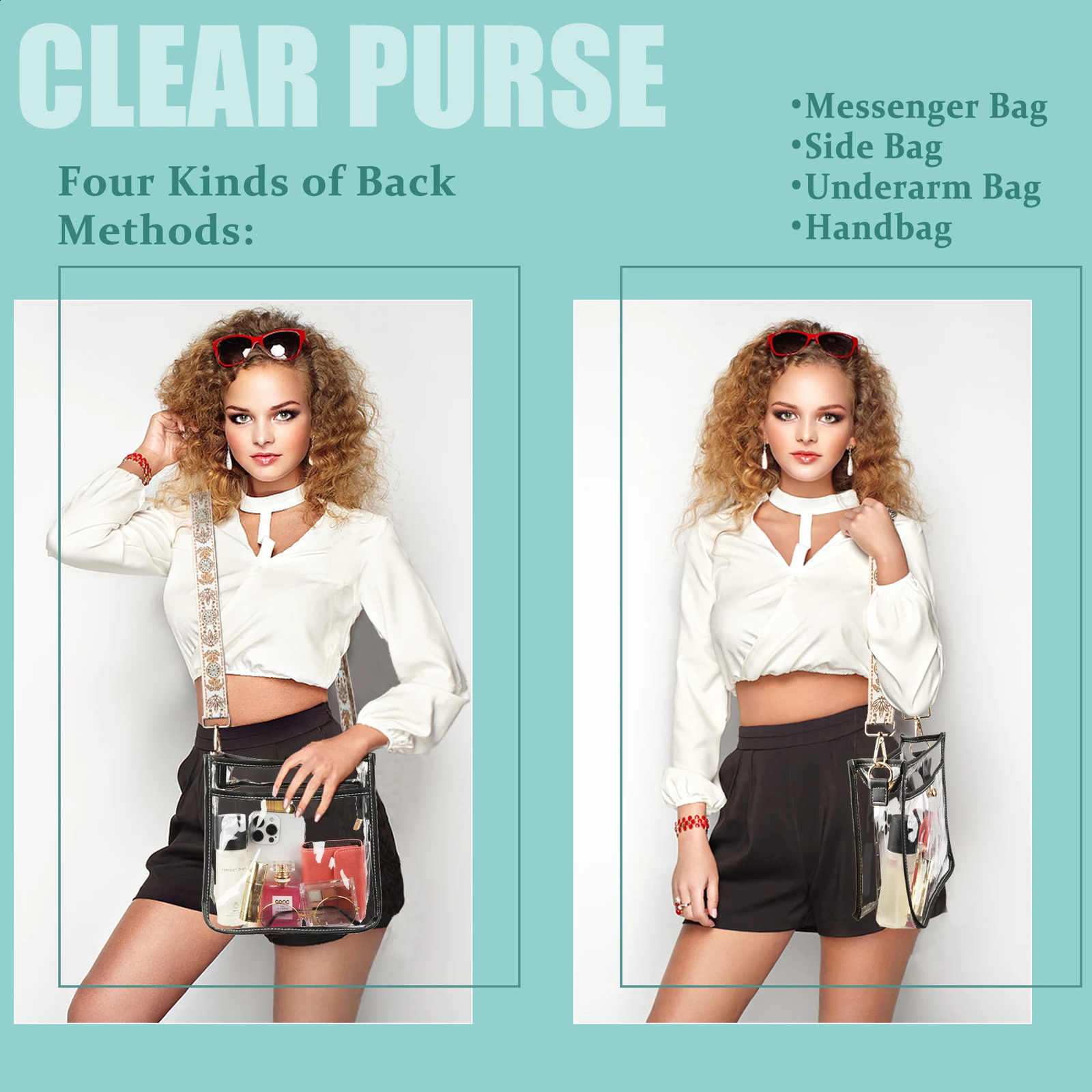 Clear Handbag with Shoulder Strap for Concerts Sports Events Stadium Certified Clear Crossbody 241223