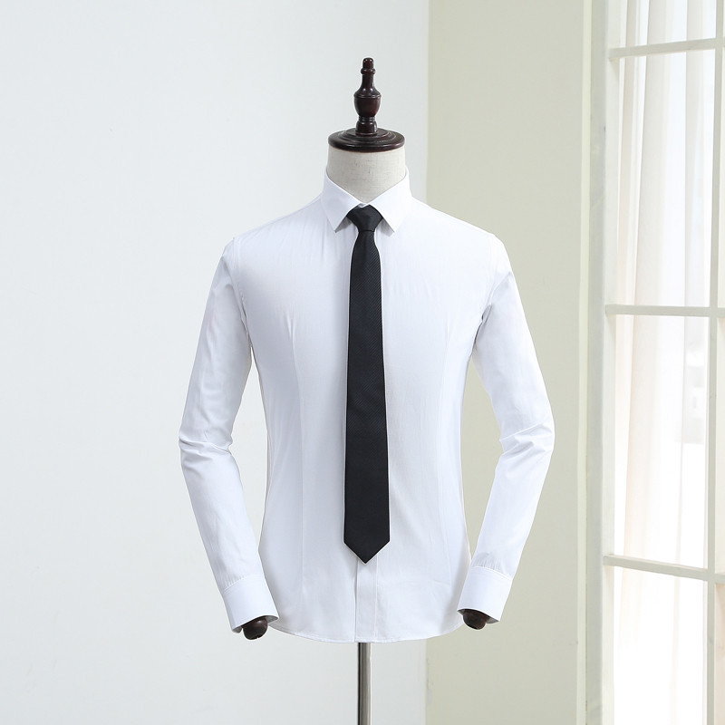 M12223 Spring and autumn men's shirts men's long sleeve Korean style slim solid color shirts