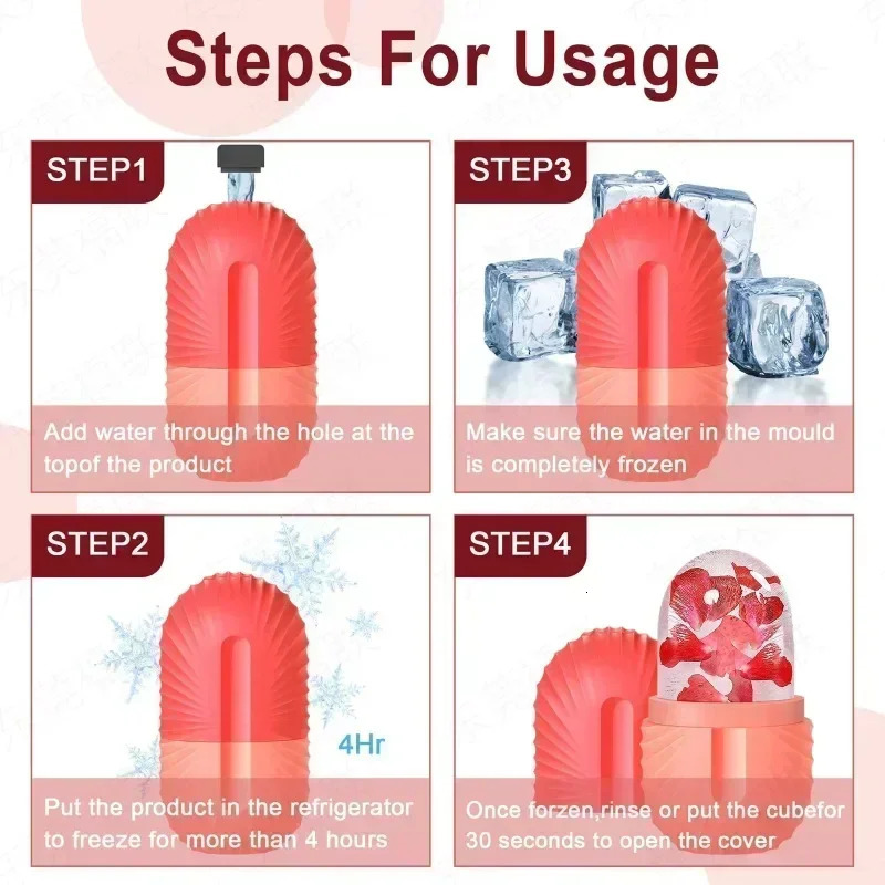 Silicone ice cube tray beauty enhancement hockey massager contour eye roller care reduces acne skin tool 241213