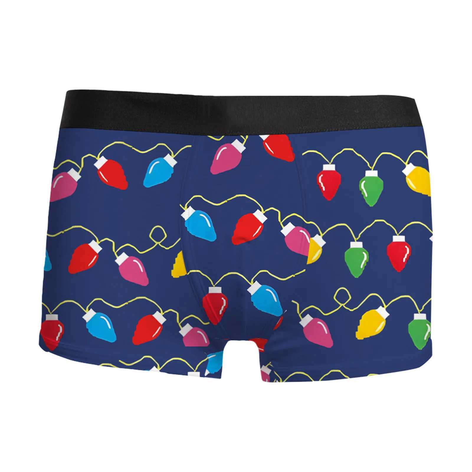 Funny Christmas Shorts Boxer Men 3D Deer Printed Breathable Seamless Boyshort Fashion Sexy Underwear Mens Box Slices W241223