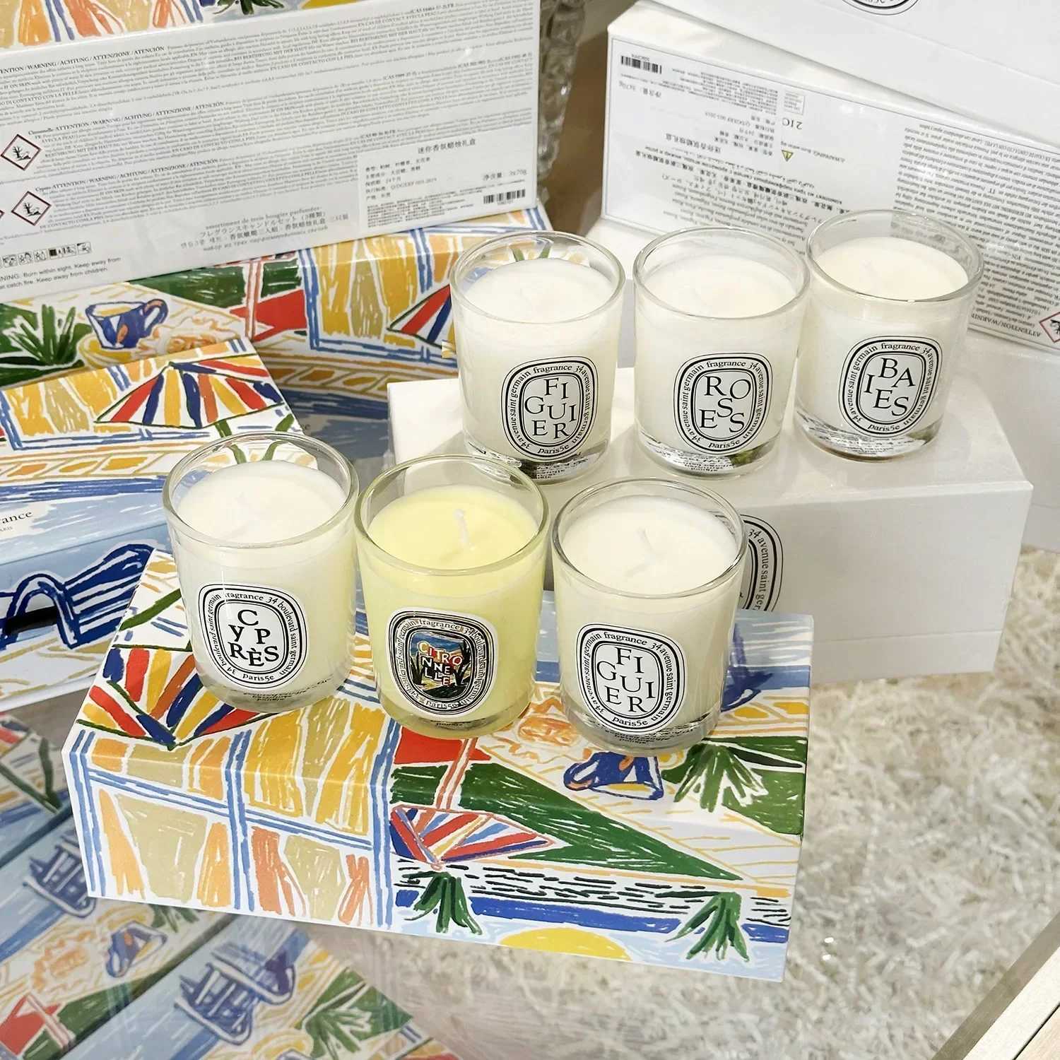 Scented Candle Candles Diptyques Aromatherapy Candle Natural plant scented candle French perfume Fresh elegant and lasting air companion Aromatic gif 