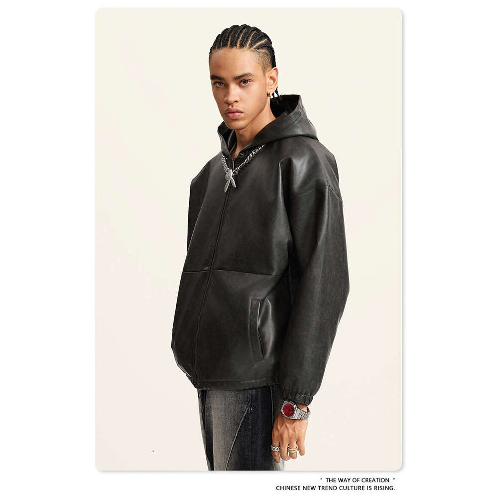 Men's Wear Autumn/Winter American Leather Loose Trendy Brand Barn Style Wearing Jacket for Men
