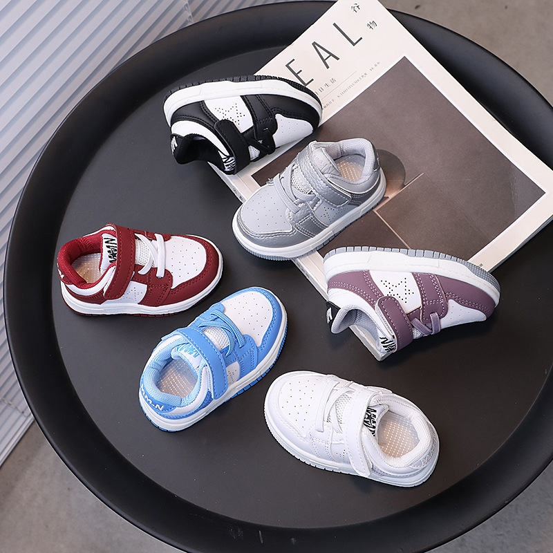Toddler Kids Fashion Sport Shoes Children Flat Bottom Non Slip Shoes Kidsnest Hook and Loop Soft Sole Walking Sneakers Baby Casual Board Shoes Sizes U
