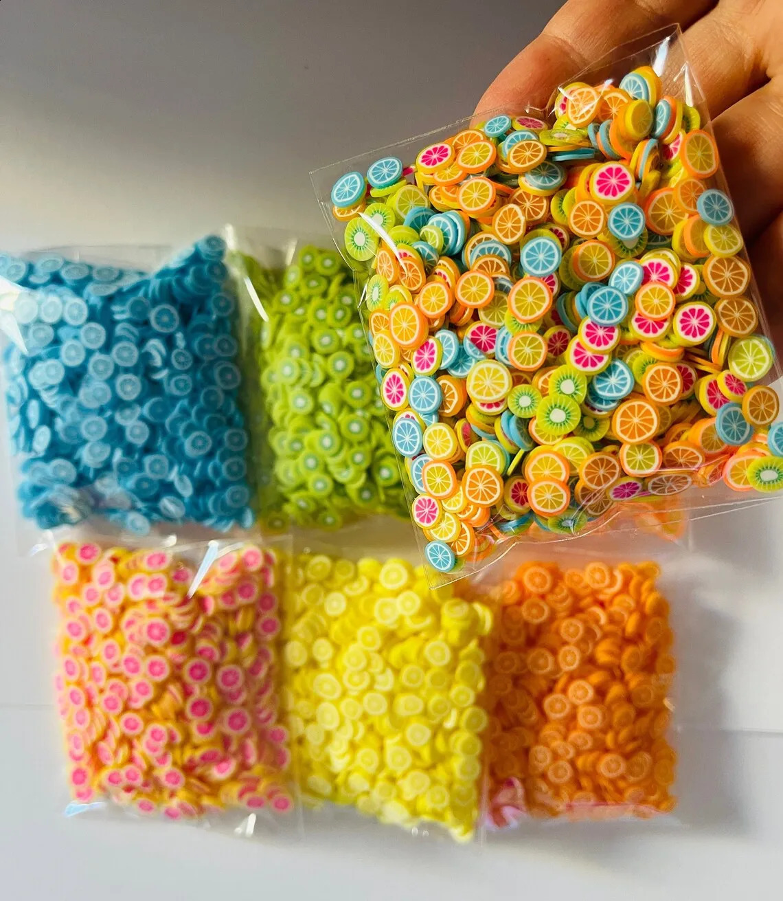 1000pc-240Pc Nail Fruit Slices Polymer Clay 3D Fruit Slices Sticker Fruit Slices Sticker Polymer Clay Nail Manicure Accessories 241223
