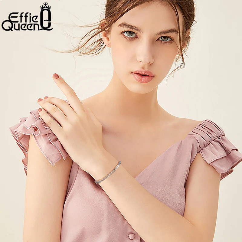 EFFIE QUEEN Fashionable 3.5mm Phoenix Tail Chain Bracelet 925 Sterling Silver Women Wearing Bracelets Jewelry Gift SB112 241214