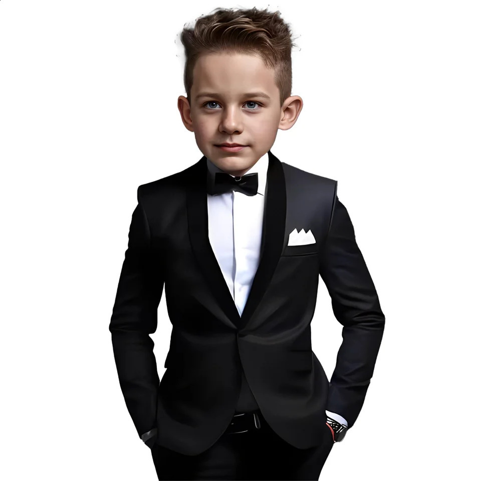 Suit for Boys Wedding Tuxedo 2 Piece Suit Formal Jacket Pants Velvet Collar Blazer Fashion Kids Blazer 2 to 16 Year 241223