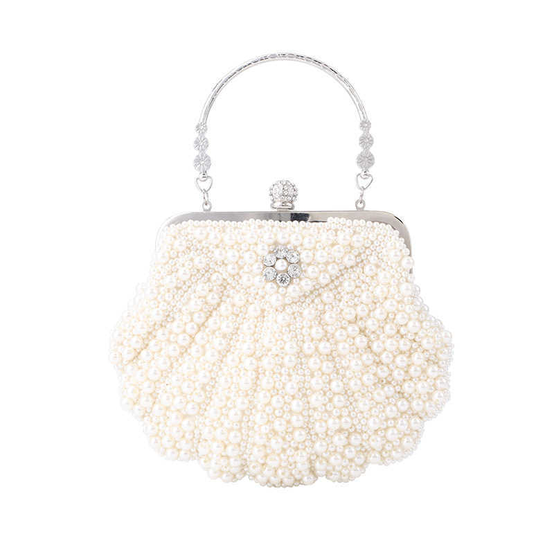 Straight Fashion Elegant Shell Pearl Dinner Bag Clutch Bag Style Foreign Style Large Space Hand Hold Evening Bag 240920