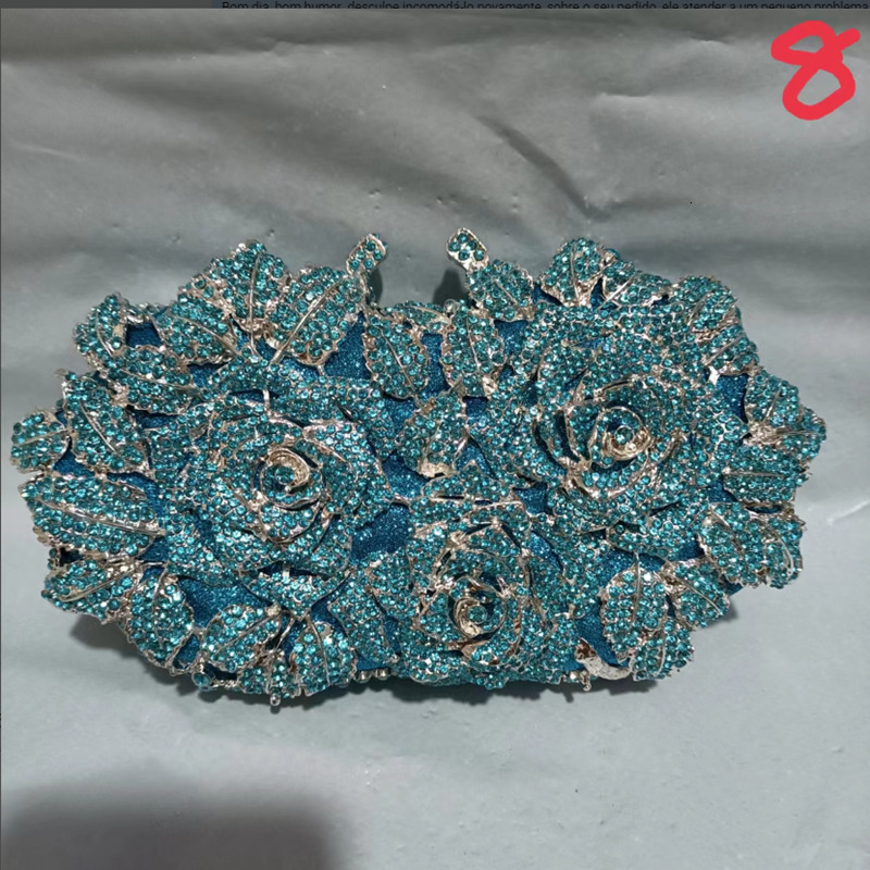 Golden Sier Color Stones Money Clutch Women Crystal Clutches Bridal Handbags Wedding Party Tail Minaudiere Bag Purse