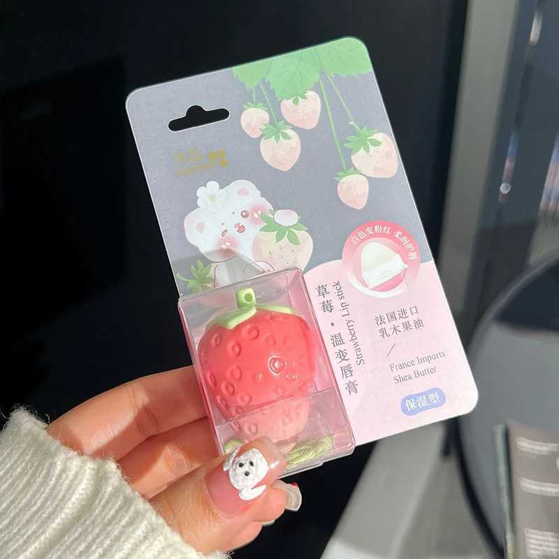 Moisturize Strawberries Warm Color Changing Lipstick Long Lasting Moisturizing Nourishing Lip Balm Cute Cat Lipgloss CosmeticsXJ241223