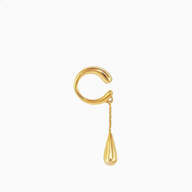 Retro Fashion Simple Tassel Water Droplet Pendant Ear Bone Clip Womens Autumn Winter Unique Light Trendy Accessory Gift 241220