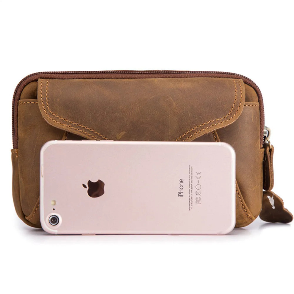 Fanny Waist Bag Men Genuine Leather Belt Bum Leg Hip Packs for Men Mini Multi Phone Box Wallet and Purse Outdoor Coin Card Pouch 241223