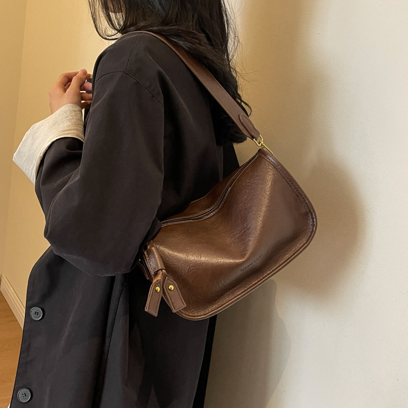 New Designer High-end Fashionable Women's Bag Multifunctional Bag Meilad Bag Wide Shoulder Strap Bag Solid Color Bag