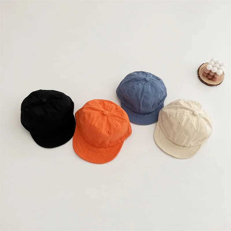 Caps Hats Summer baby baseball cap solid color adjustable childrens sun hat suitable for soft Brim boys girls Peaked Caps Gorras for young children H2