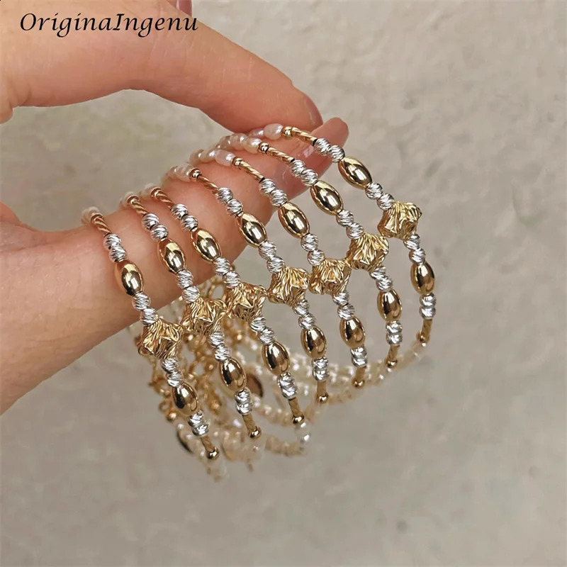 14K Gold Filled Natural Baroque Pearl Bracelet Handmade Gold Beads Bracelet Waterproof Tarnish Resistant Jewelry Women Bracelet 241220