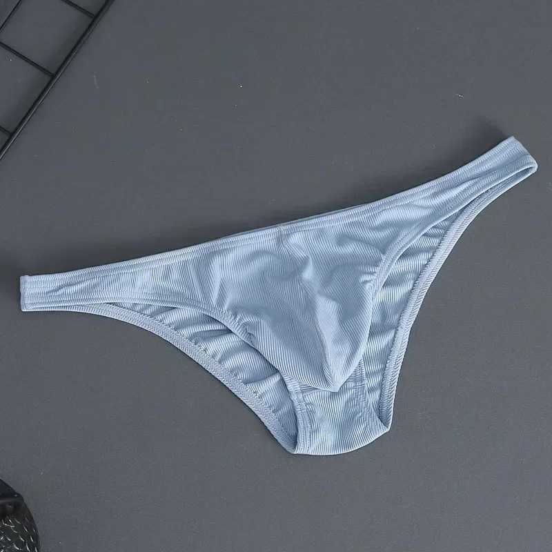 Mens silky smooth thin soft high elasticity raised pocket underwear comfortable and quick drying Mankini boys skin friendly ribbed cotton shorts W2412