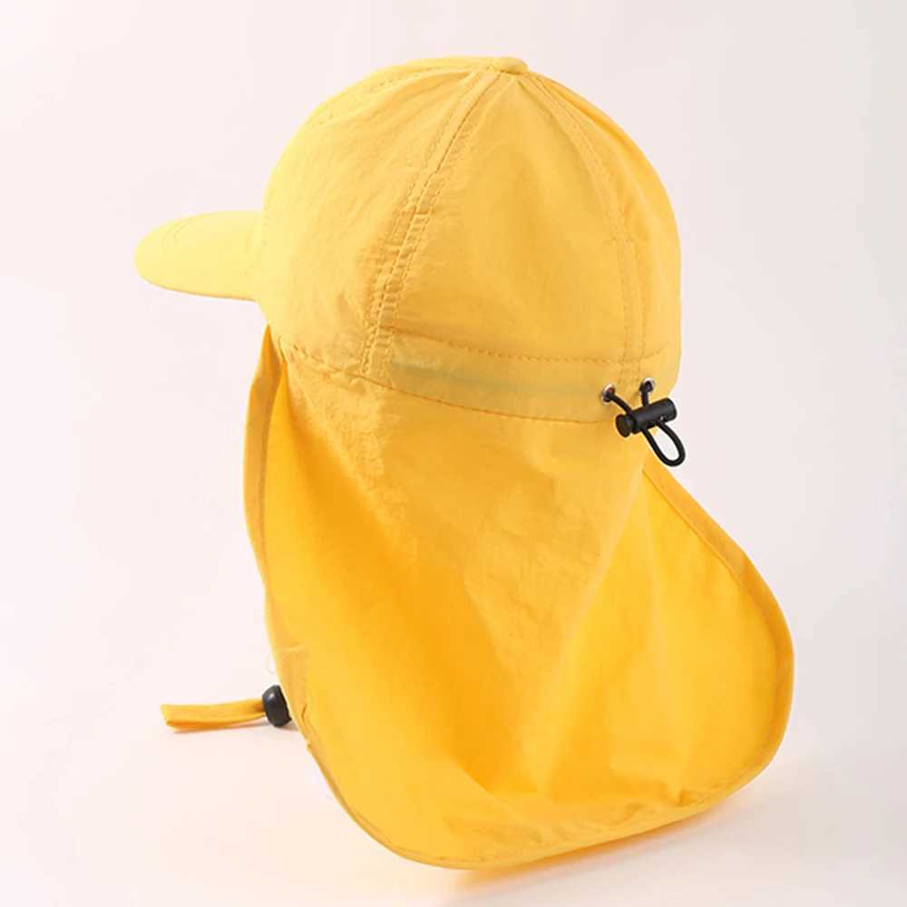 Caps Hats Cotton neck flip cap boys beach hat sun protection hat quick drying childrens swimming hat 3-10 years old H241223