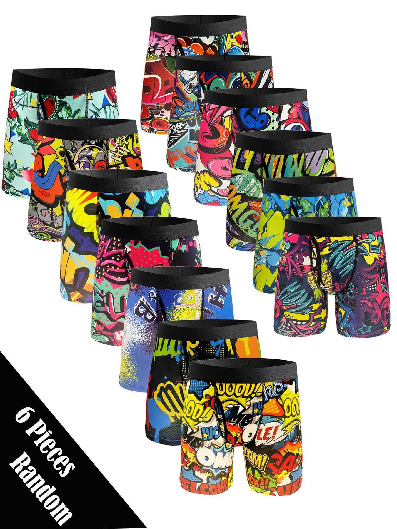 6 random mixed color mens underwear mens home sports swimming underwear fashionable breathable fast drying sports luggage W241223
