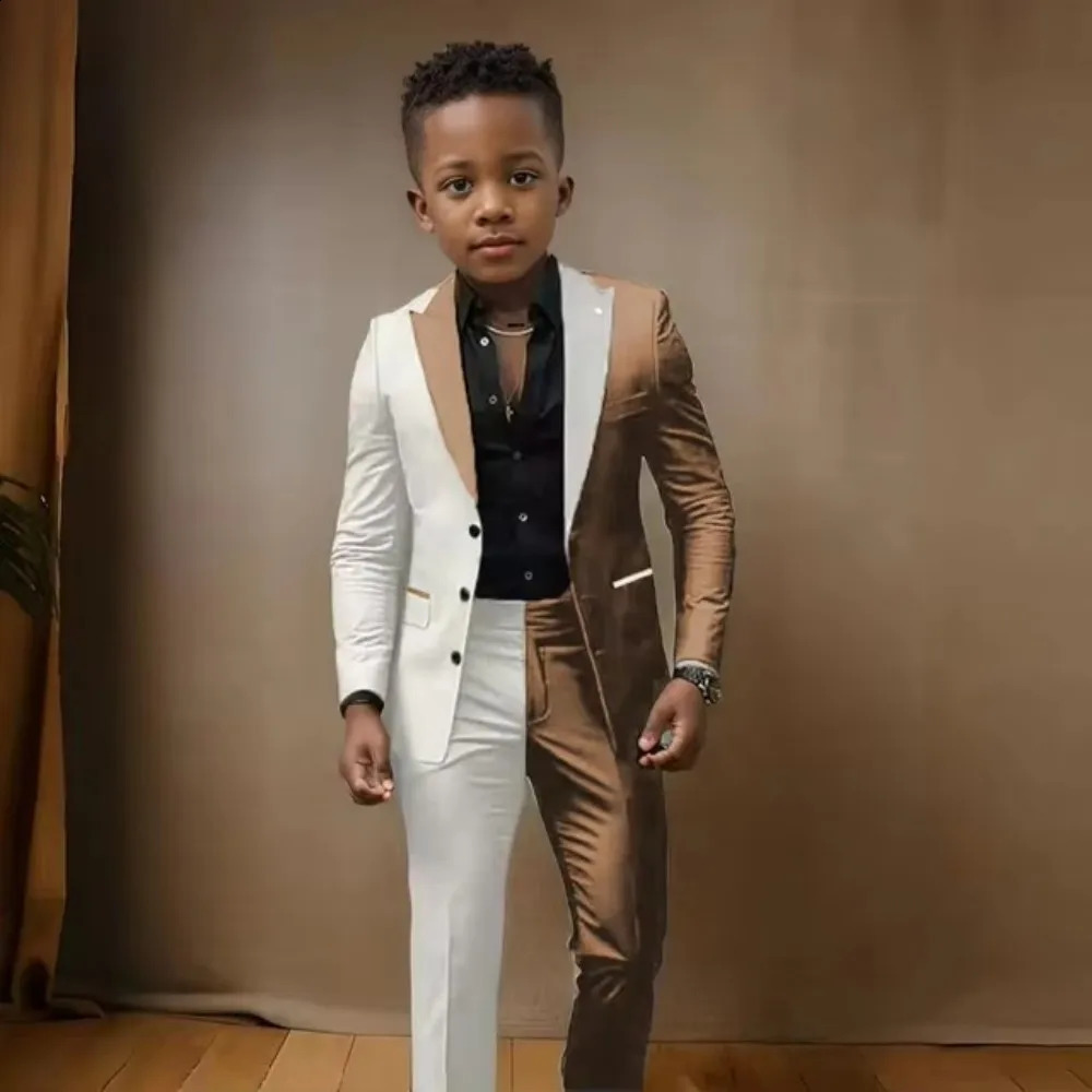 Suit For Boy Blazer Pant Sets 2 Piece Colorful Slim Fit Suit Set Casual Wear Birthday Stage Performance Costumes 2-16 Years 241223