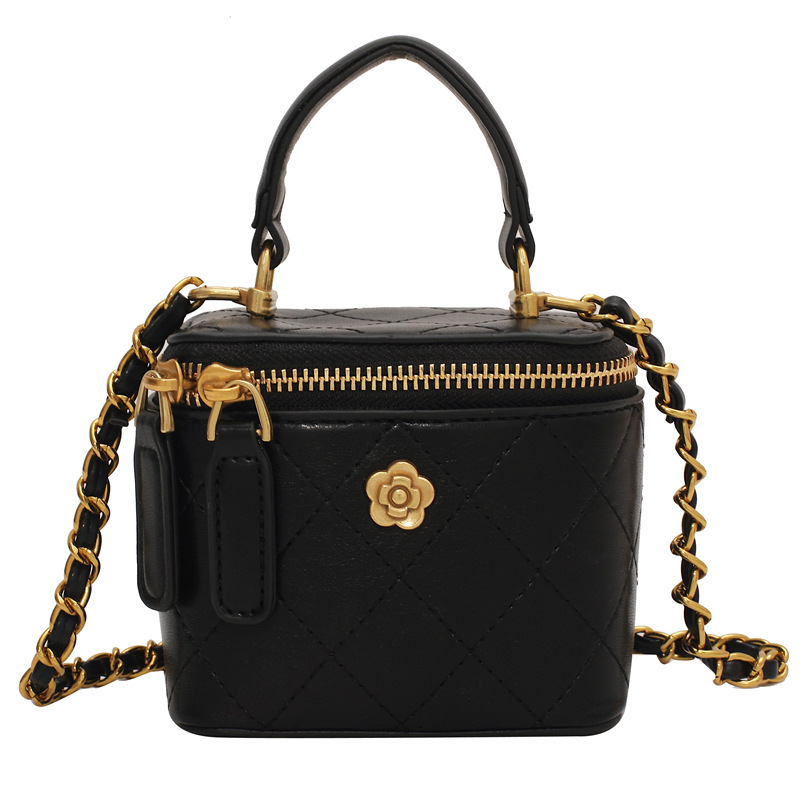 Free shippin new Single Shoulder Bag Women flap Mini Square black handheld bag handbag crossbody Chain bucket bag