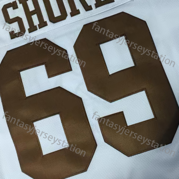 IN STOCK 69 White Shoresy Men's Ice Hockey Jersey Stitched Letters with Long Sleeves Adult Winter Classic Embroidered Design, Perfect for Trainin