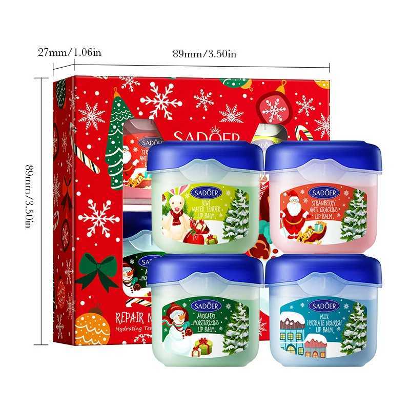 Christmas lipstick moisturizing lipstick basic moisturizing cream natural plant anti crack lip skin care lipstick set gift boxW241223