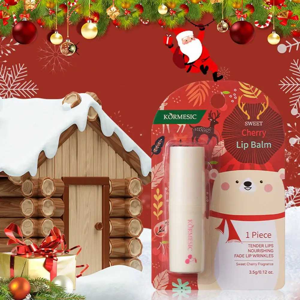 Holiday lipstick Smooth Moisturizing lipstick Christmas Gift Moisturizing Coloring lipstick Care Christmas lipstick 3 Fruit FlavorW241223