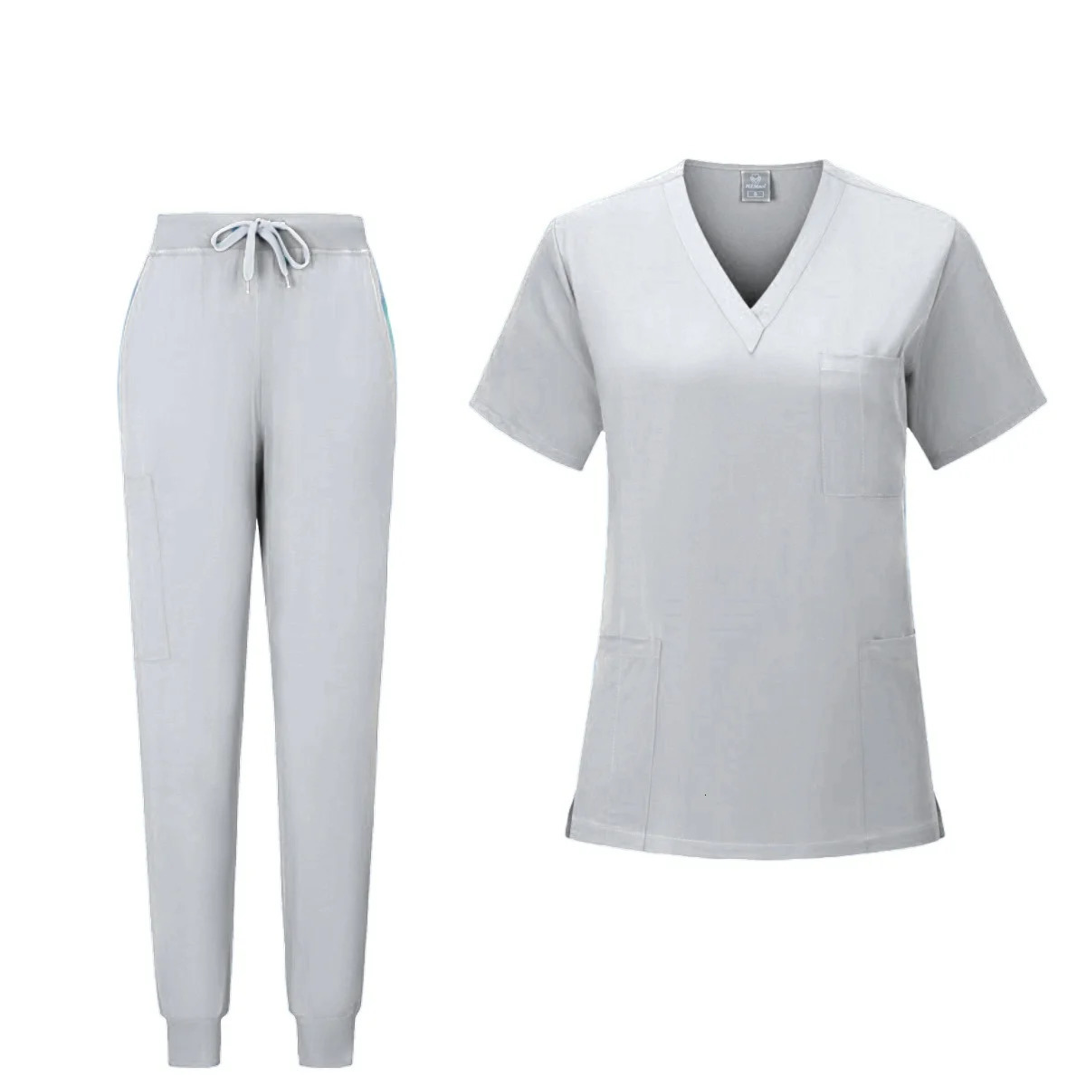 Quality Elastic High Operating Room men and women Uniform Set Short Sleeve Nurse doctor Tops Jogger pants Scrubs Suit 241220