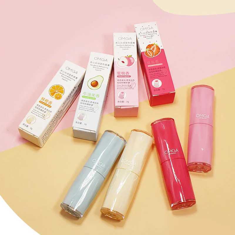 Strawberry sand lipstick moisturizing care color changing lipstick peach fruit flavor lipstick rich gloss background lipstickW241223