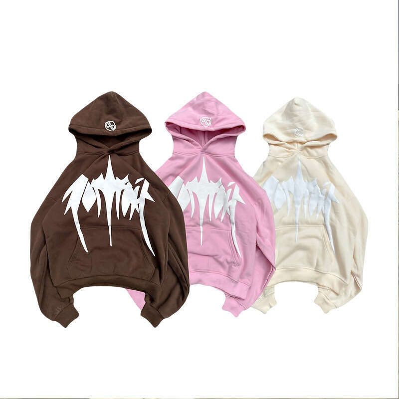 Autumn winter new letter foam zipper cardigan casual personality trend high street hip-hop style men's and women's hoodie