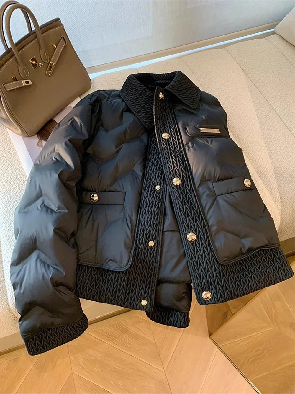 Fashion Overcoats Women Cotton Turn-Down Collar Quilted Jacket Outerwear Female Warm Padded Coats Autumn Winter Lightweight
