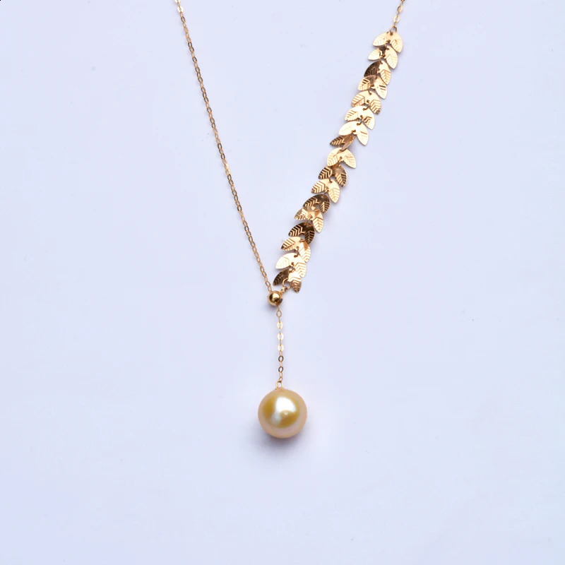 NYMPH Real 18K Gold Necklace Pendant Southsea Pearl AU750 Choker Women Fine Jewelry Party Gifts Adjust X624 241220