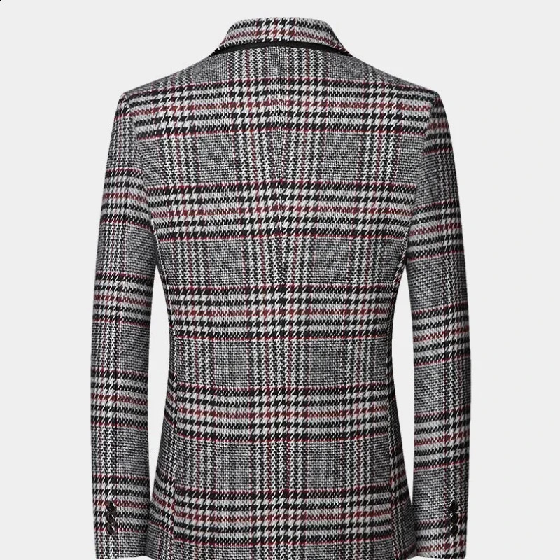 Men Plaid Business Casual Blazers Jackets Spring Autumn Suits Coats High Quality Male Slim Fit Blazers Jackets Coats Size 4X 241220